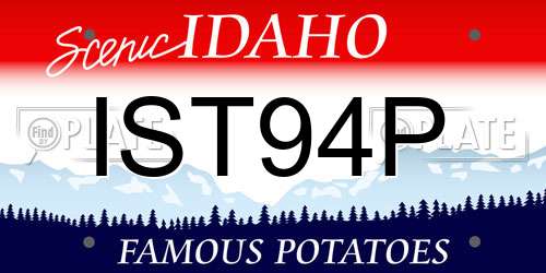 IST94P Idaho License Plate