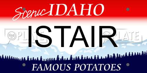 ISTAIR Idaho License Plate