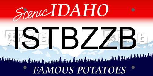 ISTBZZB Idaho License Plate
