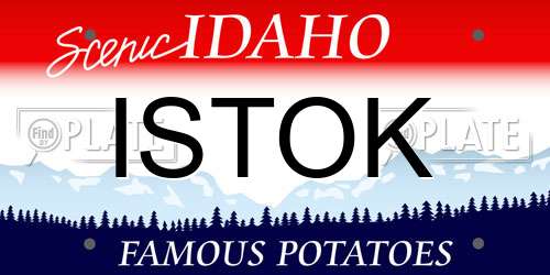 ISTOK Idaho License Plate