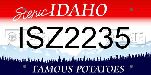 ISZ2235 Idaho License Plate