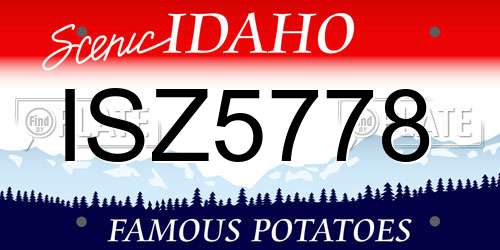 ISZ5778 Idaho License Plate