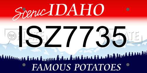 ISZ7735 Idaho License Plate