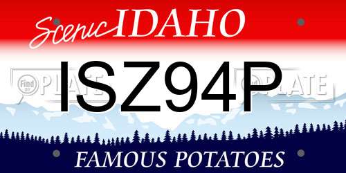 ISZ94P Idaho License Plate