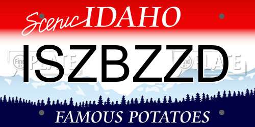 ISZBZZD Idaho License Plate