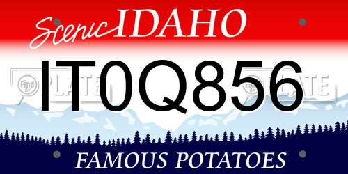 IT0Q856 Idaho License Plate