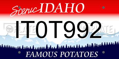 IT0T992 Idaho License Plate