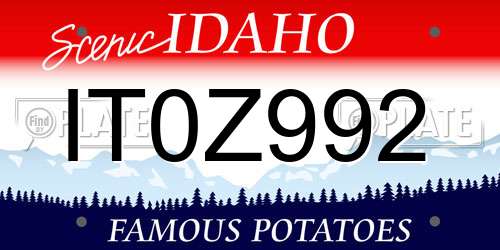 IT0Z992 Idaho License Plate