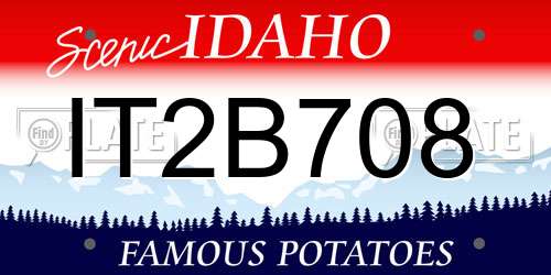 IT2B708 Idaho License Plate