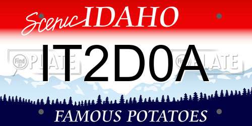 IT2D0A Idaho License Plate
