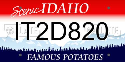IT2D820 Idaho License Plate