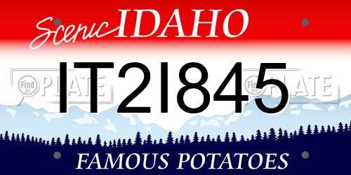 IT2I845 Idaho License Plate