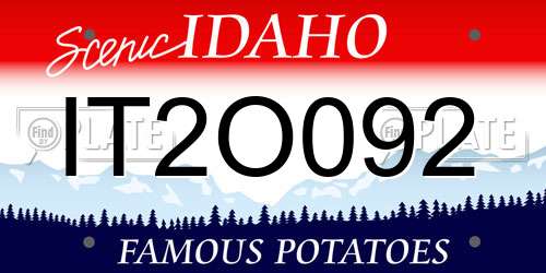 IT2O092 Idaho License Plate