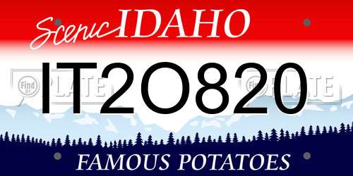 IT2O820 Idaho License Plate
