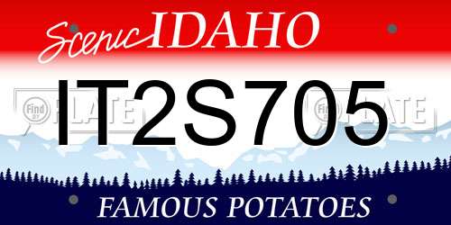 IT2S705 Idaho License Plate