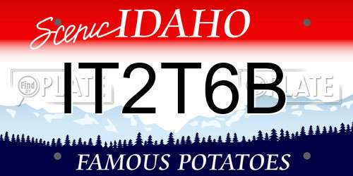 IT2T6B Idaho License Plate