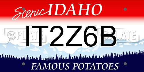 IT2Z6B Idaho License Plate