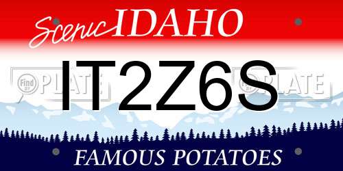 IT2Z6S Idaho License Plate