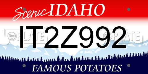 IT2Z992 Idaho License Plate