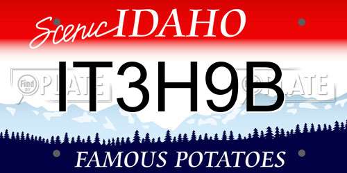 IT3H9B Idaho License Plate