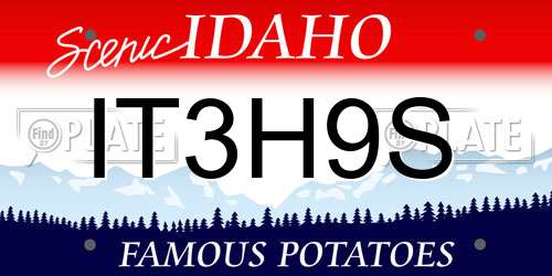 IT3H9S Idaho License Plate