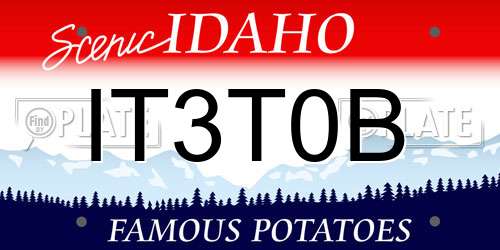 IT3T0B Idaho License Plate