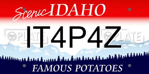 IT4P4Z Idaho License Plate
