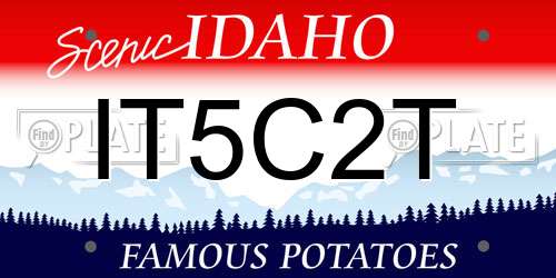 IT5C2T Idaho License Plate