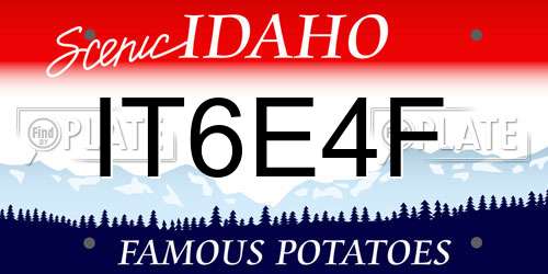 IT6E4F Idaho License Plate