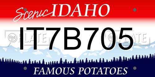 IT7B705 Idaho License Plate