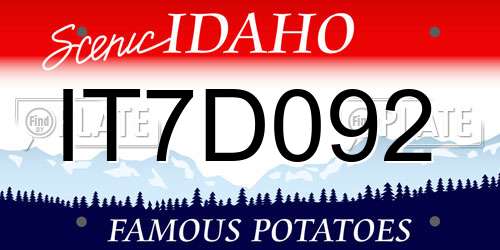 IT7D092 Idaho License Plate