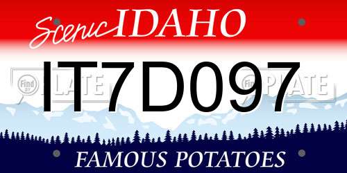 IT7D097 Idaho License Plate