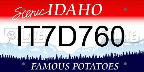 IT7D760 Idaho License Plate