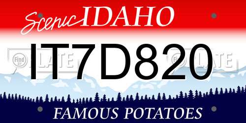 IT7D820 Idaho License Plate