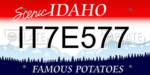 IT7E577 Idaho License Plate