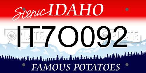 IT7O092 Idaho License Plate