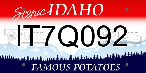 IT7Q092 Idaho License Plate