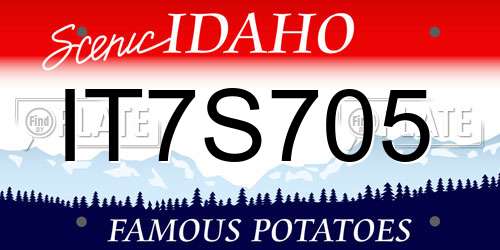 IT7S705 Idaho License Plate