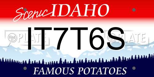 IT7T6S Idaho License Plate