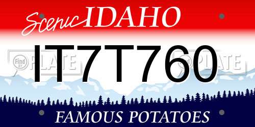 IT7T760 Idaho License Plate