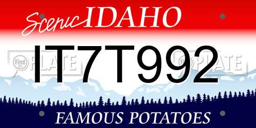 IT7T992 Idaho License Plate