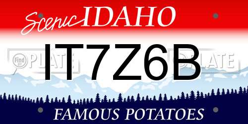 IT7Z6B Idaho License Plate