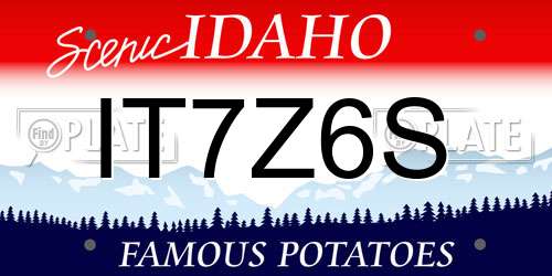 IT7Z6S Idaho License Plate