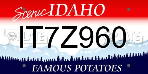 IT7Z960 Idaho License Plate