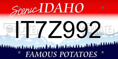 IT7Z992 Idaho License Plate