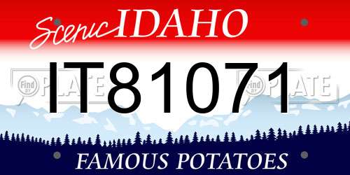IT81071 Idaho License Plate