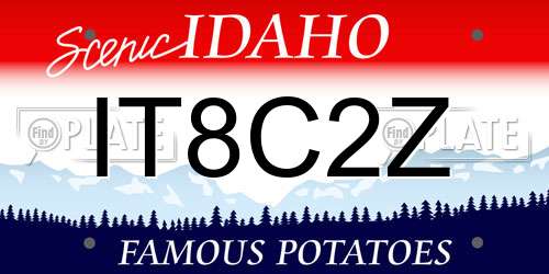 IT8C2Z Idaho License Plate