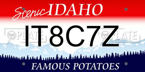IT8C7Z Idaho License Plate