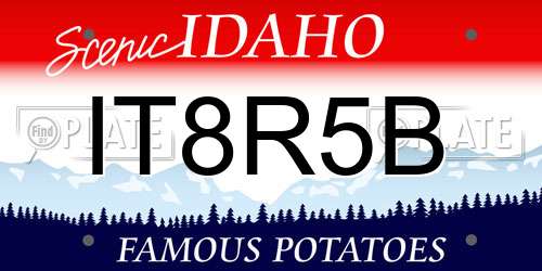 IT8R5B Idaho License Plate