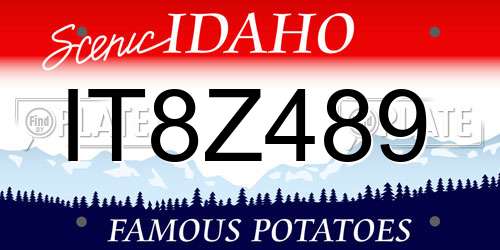 IT8Z489 Idaho License Plate